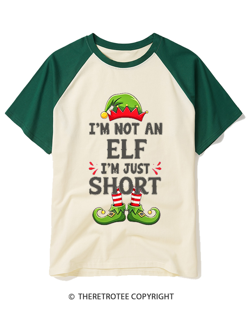 TheRetroTee I’m Just Short - Raglan Baseball T-Shirt