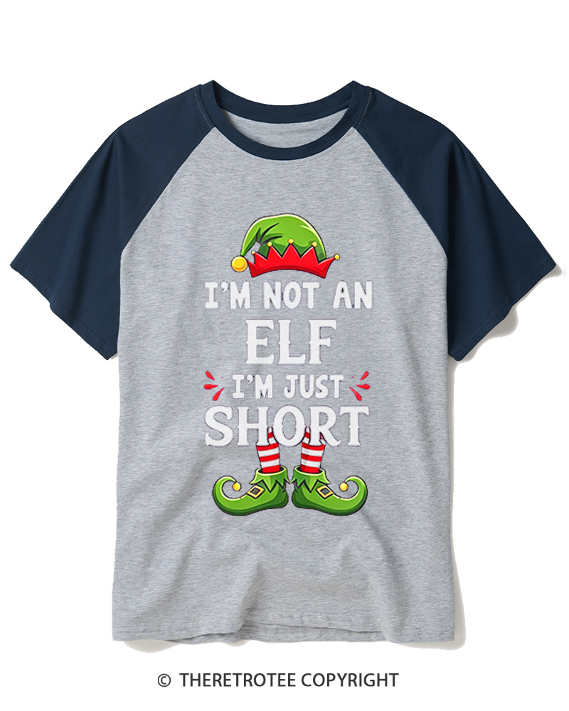 TheRetroTee I’m Just Short - Raglan Baseball T-Shirt