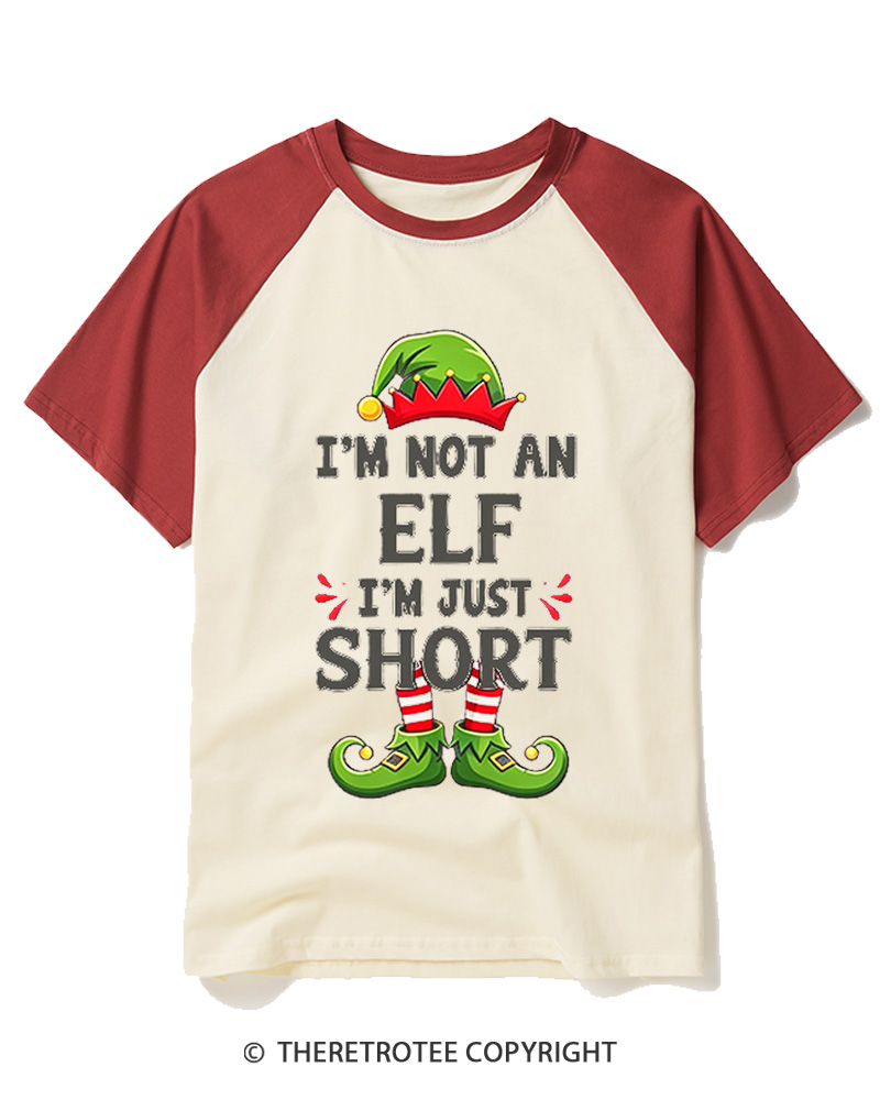 TheRetroTee I’m Just Short - Raglan Baseball T-Shirt