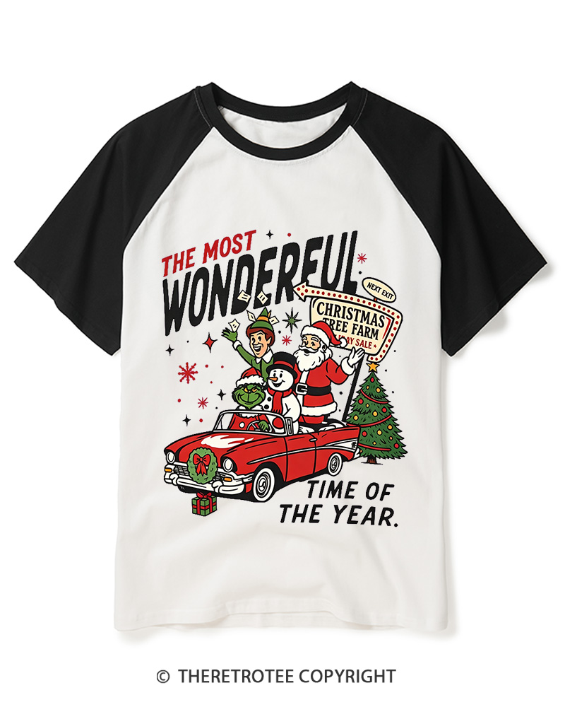 TheRetroTee The Most Wonderful Time Of The Year 1960s Raglan Baseball T-Shirt