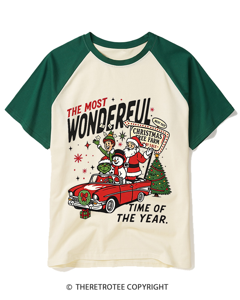TheRetroTee The Most Wonderful Time Of The Year 1960s Raglan Baseball T-Shirt