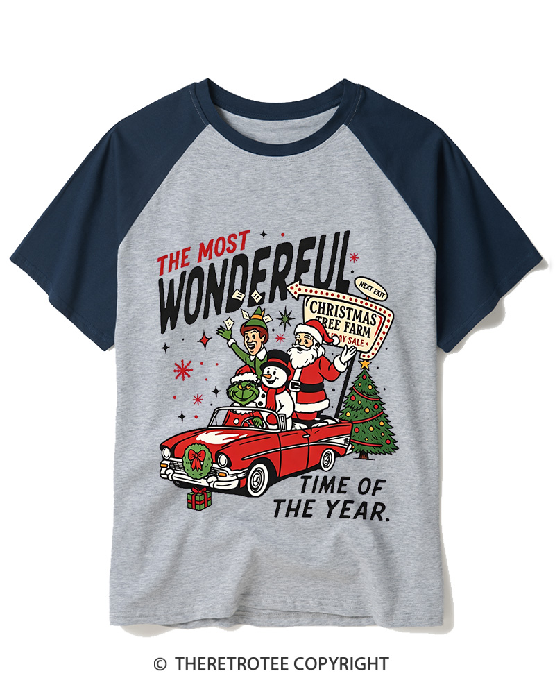 TheRetroTee The Most Wonderful Time Of The Year 1960s Raglan Baseball T-Shirt