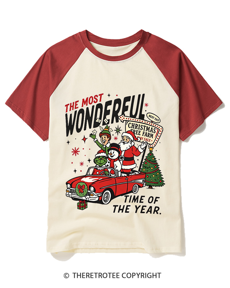 TheRetroTee The Most Wonderful Time Of The Year 1960s Raglan Baseball T-Shirt