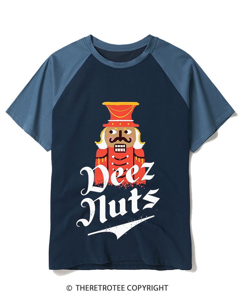 TheRetroTee Deez Nuts 1990s Raglan Baseball T-Shirt