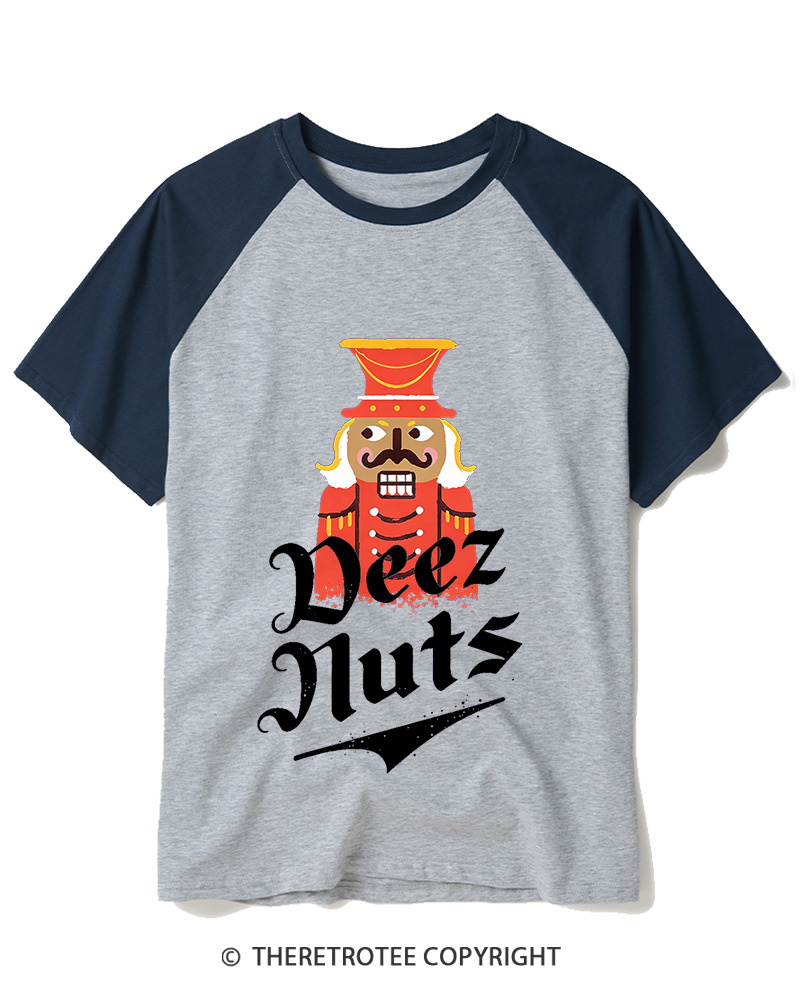TheRetroTee Deez Nuts 1990s Raglan Baseball T-Shirt