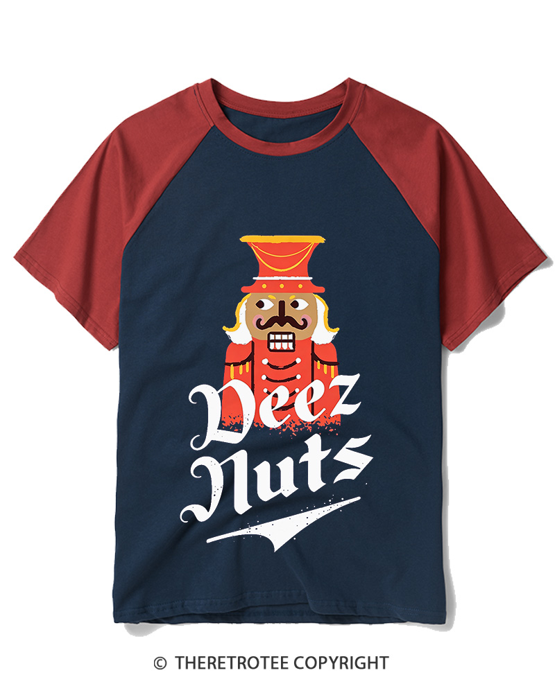 TheRetroTee Deez Nuts 1990s Raglan Baseball T-Shirt