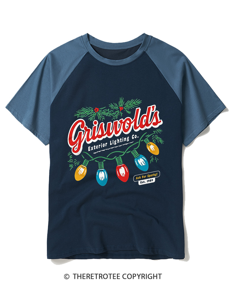 TheRetroTee Exterior Lighting 1980s Raglan Baseball T-Shirt
