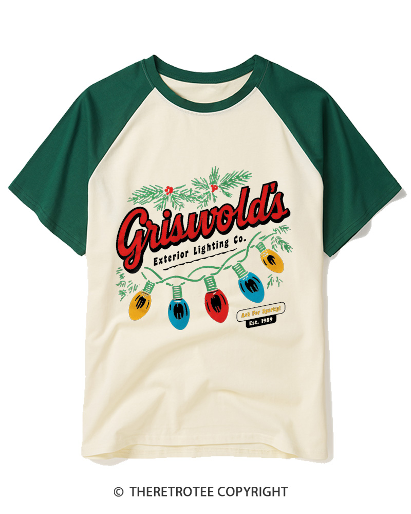 TheRetroTee Exterior Lighting 1980s Raglan Baseball T-Shirt