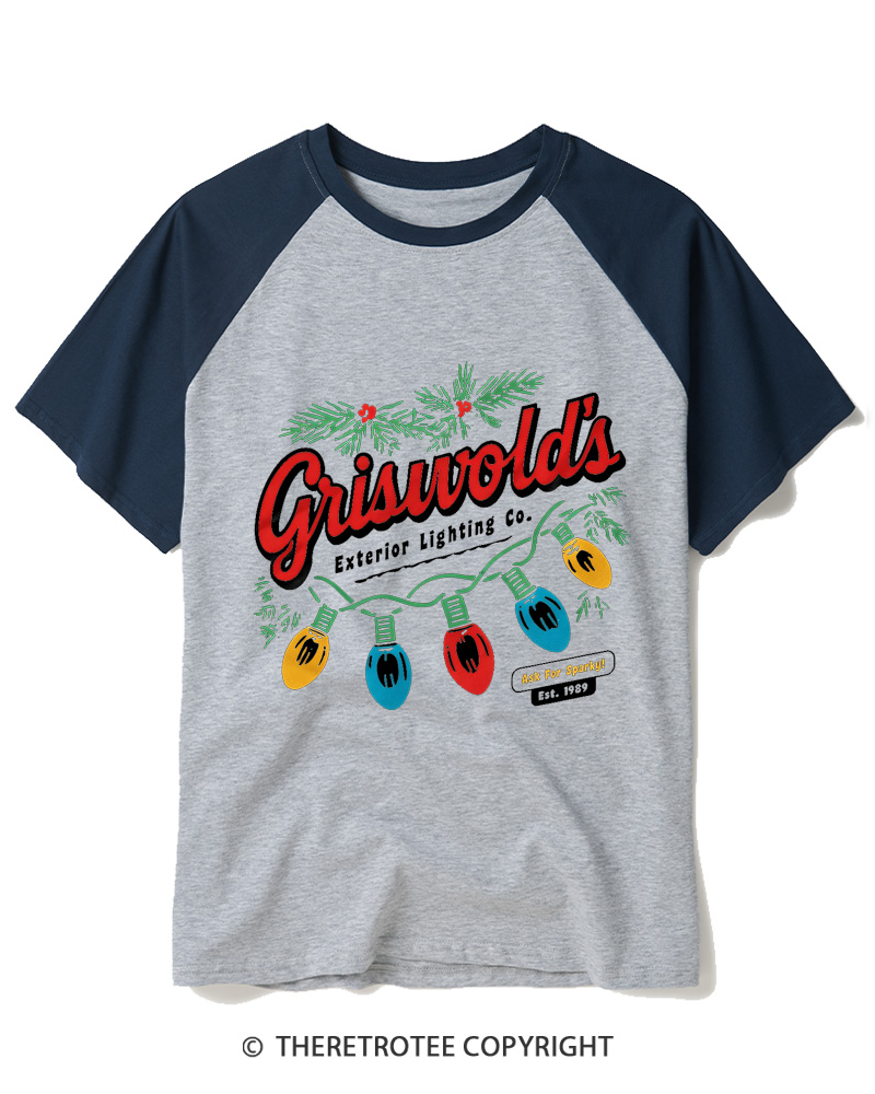 TheRetroTee Exterior Lighting 1980s Raglan Baseball T-Shirt