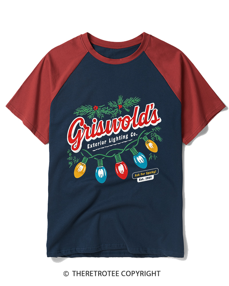 TheRetroTee Exterior Lighting 1980s Raglan Baseball T-Shirt