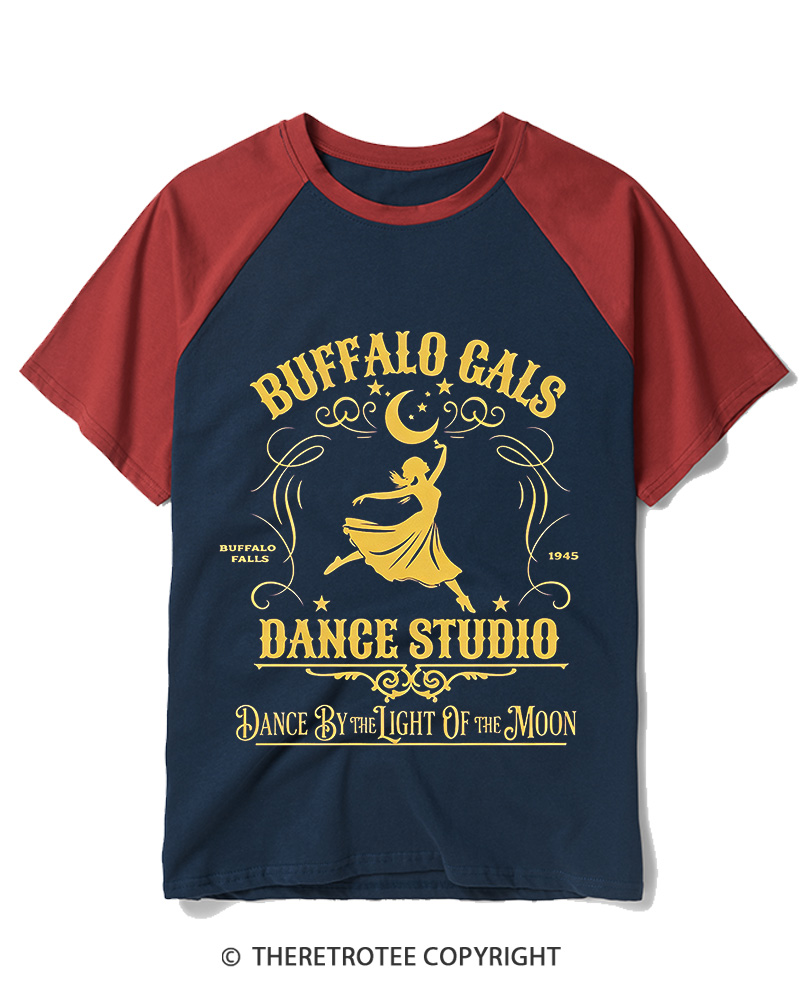 TheRetroTee Dance By The Light Of The Moon 1940s Raglan Baseball T-Shirt