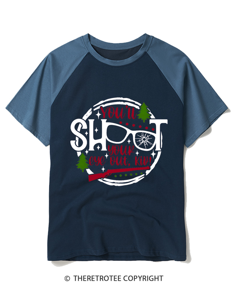 TheRetroTee You’ll Shoot Your Eye Out 1980s Raglan Baseball T-Shirt