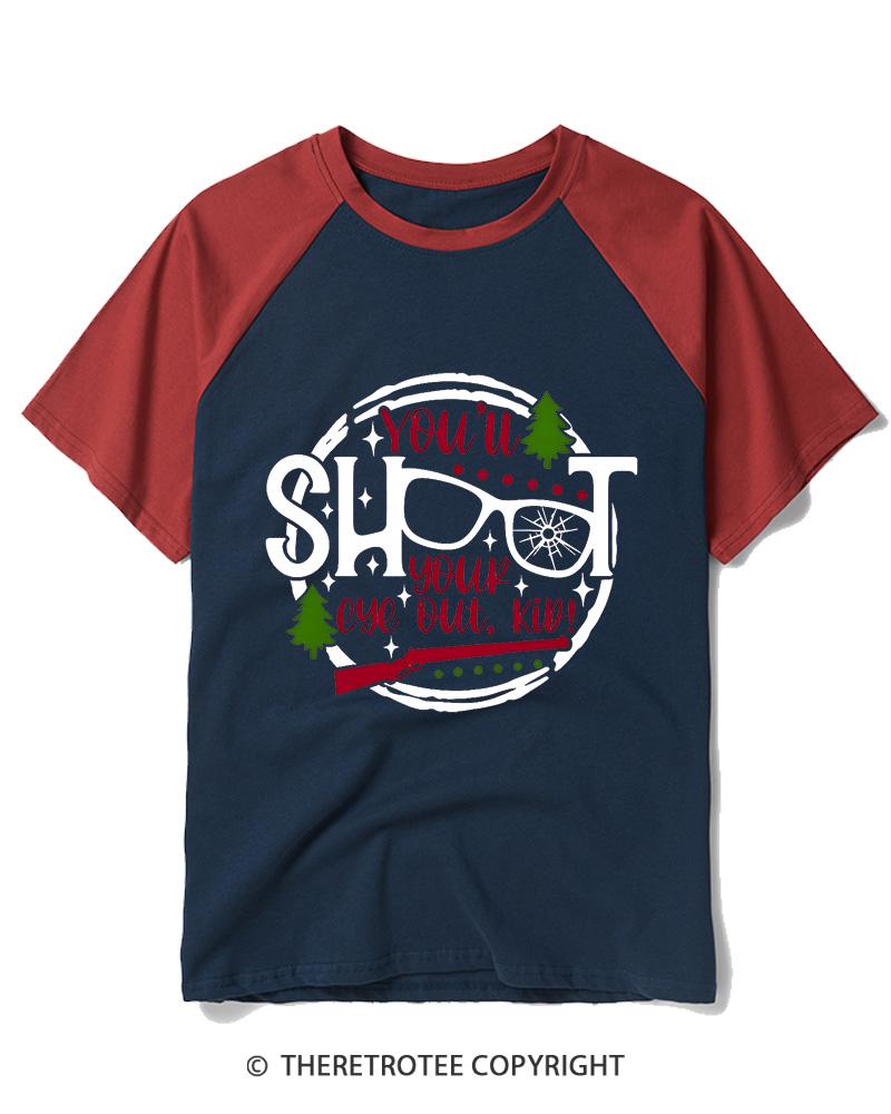TheRetroTee You’ll Shoot Your Eye Out 1980s Raglan Baseball T-Shirt