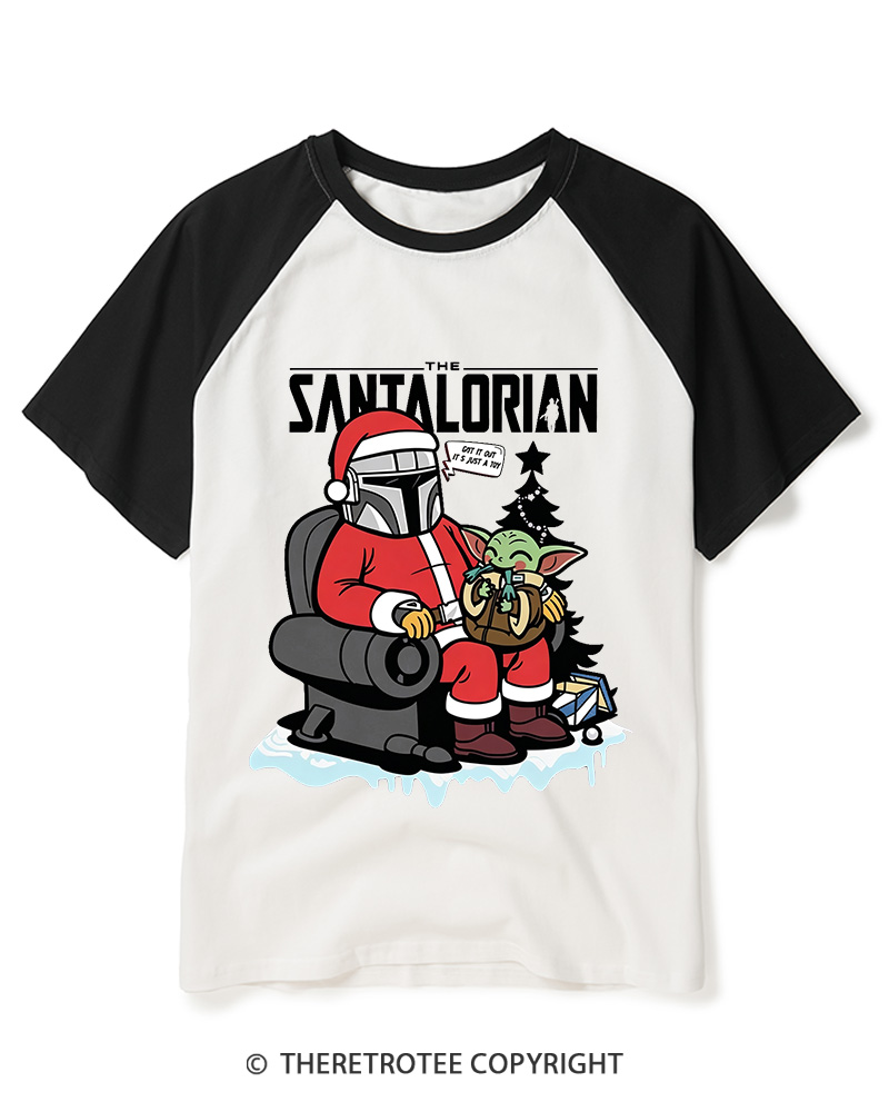 TheRetroTee The Santalorian Vintage Raglan Baseball T-Shirt