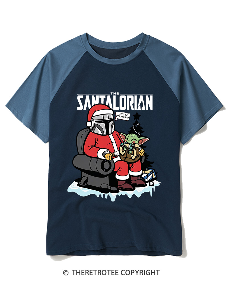 TheRetroTee The Santalorian Vintage Raglan Baseball T-Shirt