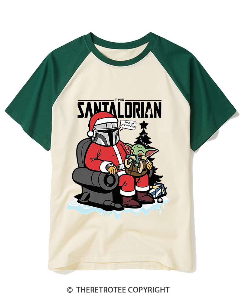 TheRetroTee The Santalorian Vintage Raglan Baseball T-Shirt