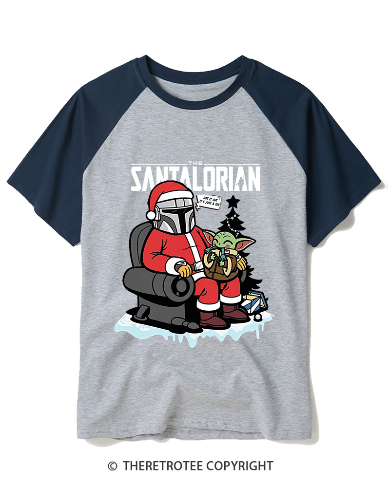 TheRetroTee The Santalorian Vintage Raglan Baseball T-Shirt