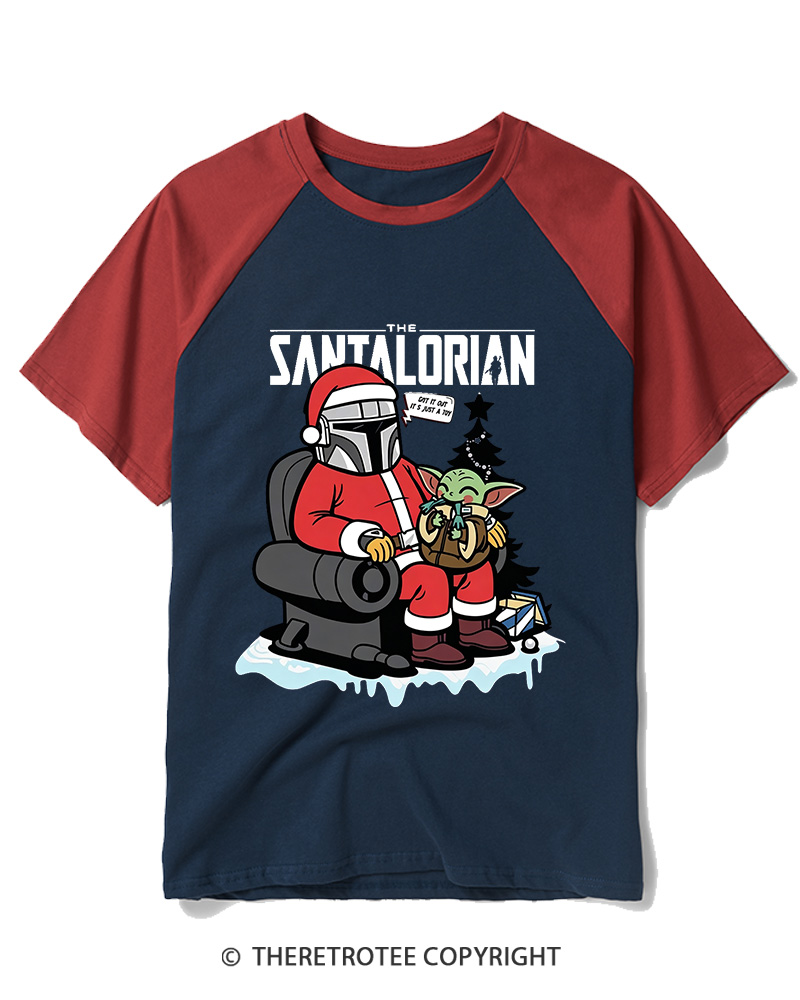 TheRetroTee The Santalorian Vintage Raglan Baseball T-Shirt