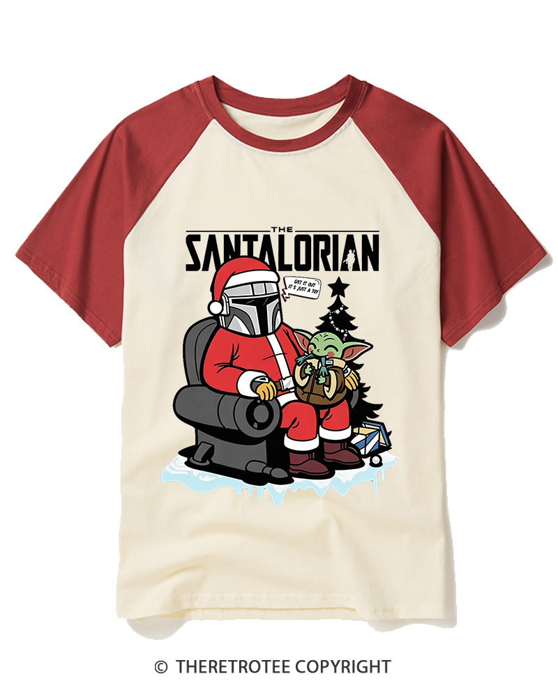 TheRetroTee The Santalorian Vintage Raglan Baseball T-Shirt