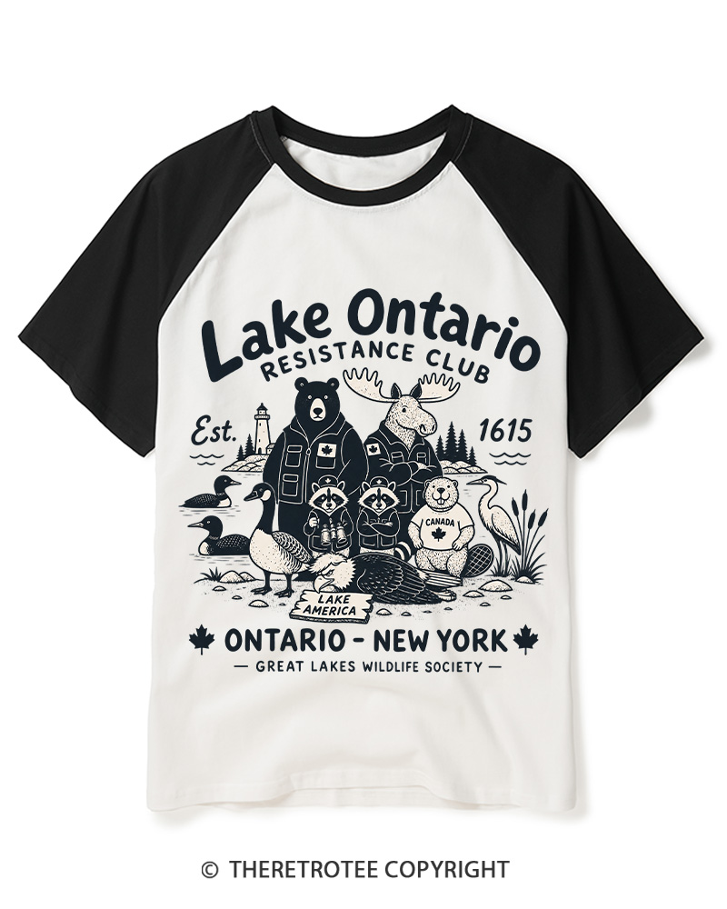 TheRetroTee Lake Ontario Forever 1662 Raglan Baseball T-Shirt