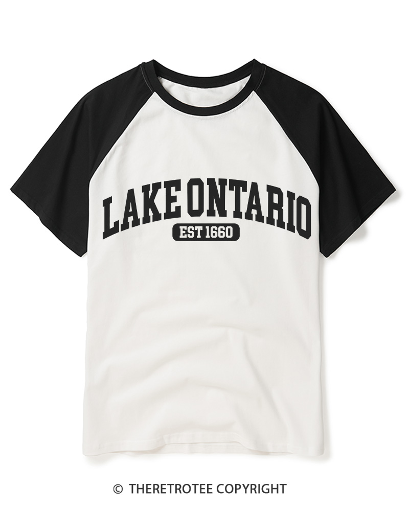 TheRetroTee Lake Ontario Forever 1665 Raglan Baseball T-Shirt