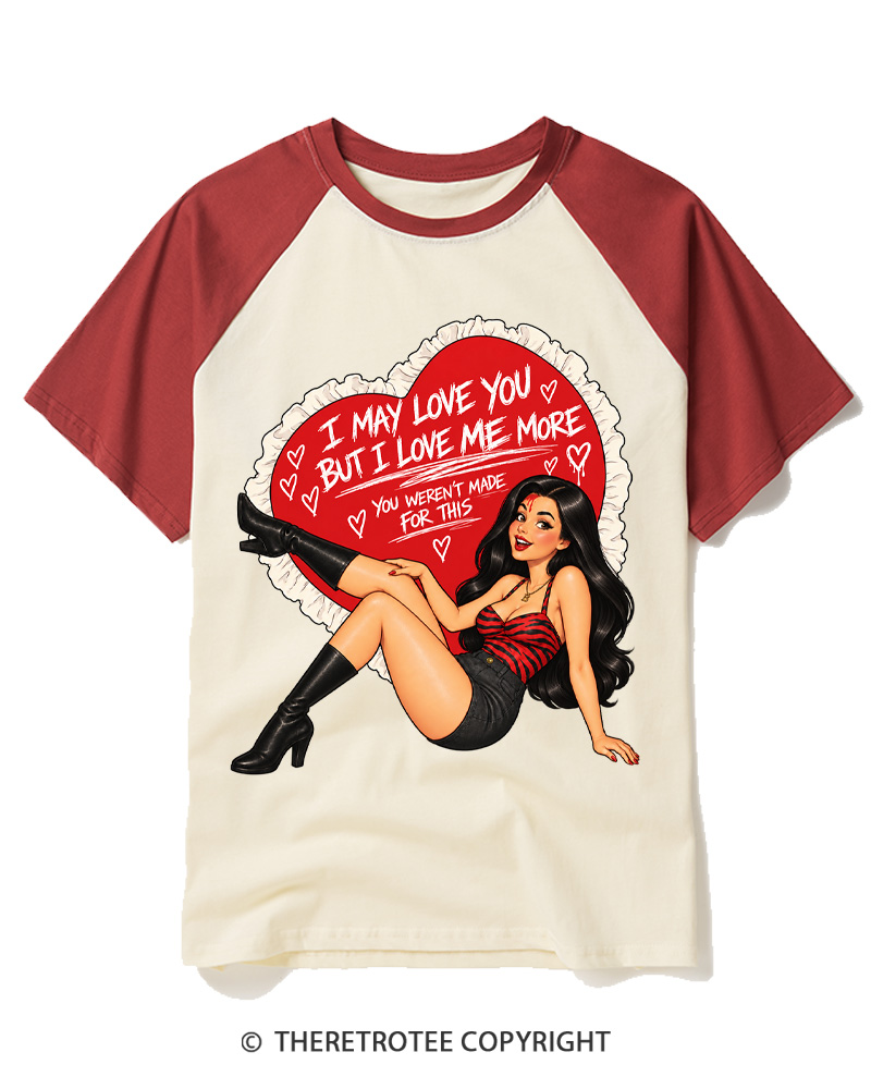 TheRetroTee Vintage I May Love You Raglan Baseball T-Shirt