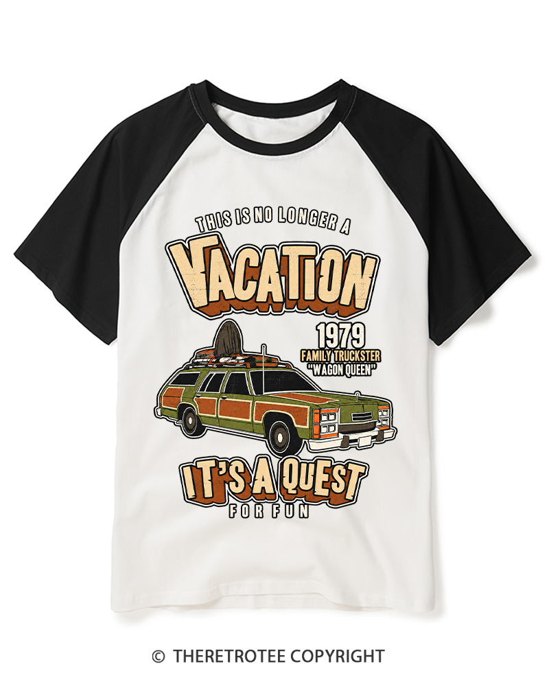 TheRetroTee This Is No Longer A Vacation 1980s Raglan Baseball T-Shirt
