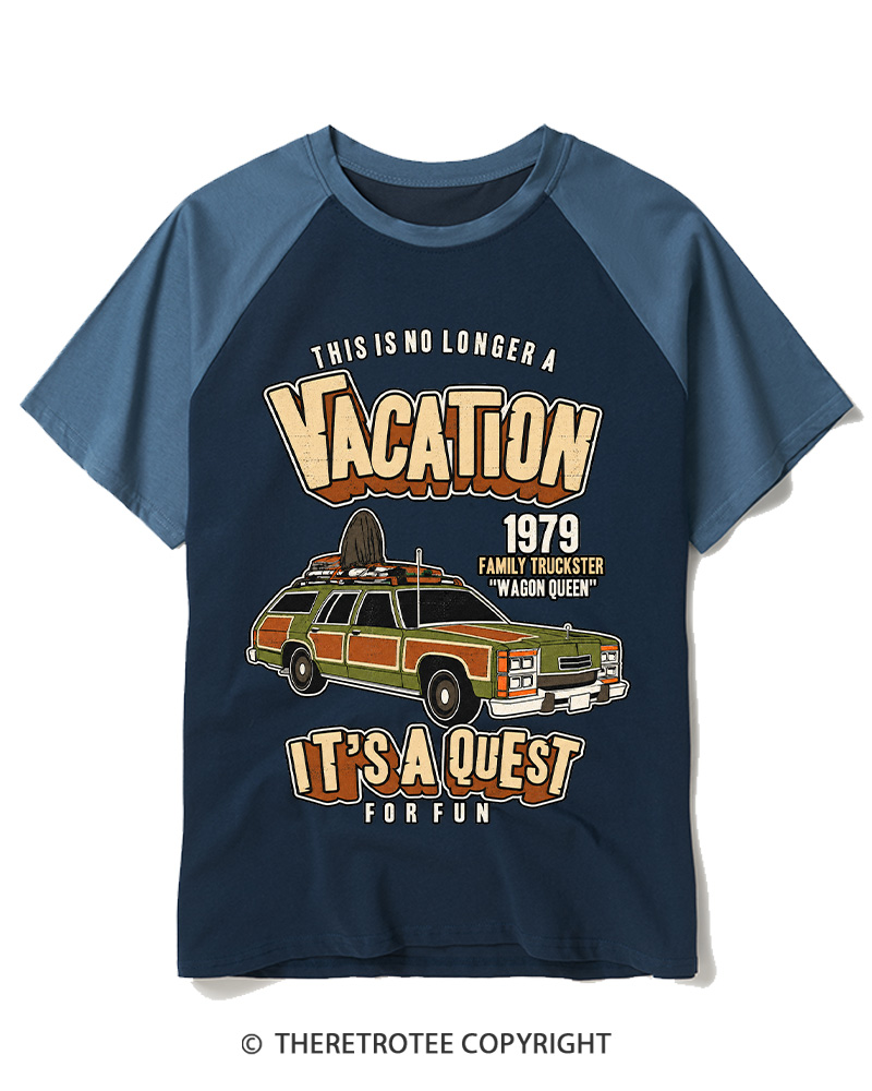 TheRetroTee This Is No Longer A Vacation 1980s Raglan Baseball T-Shirt