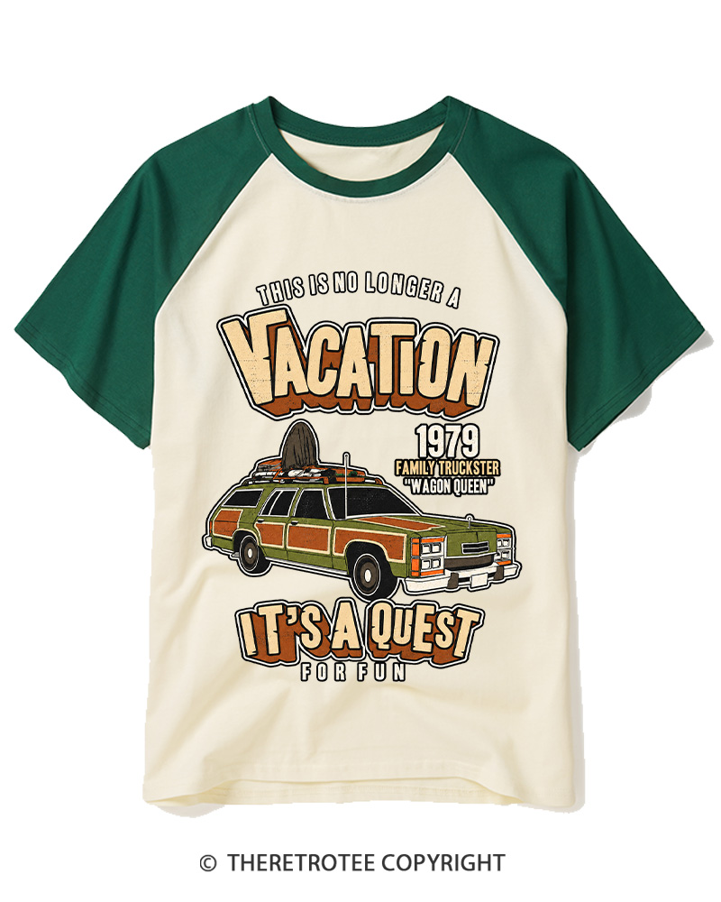TheRetroTee This Is No Longer A Vacation 1980s Raglan Baseball T-Shirt