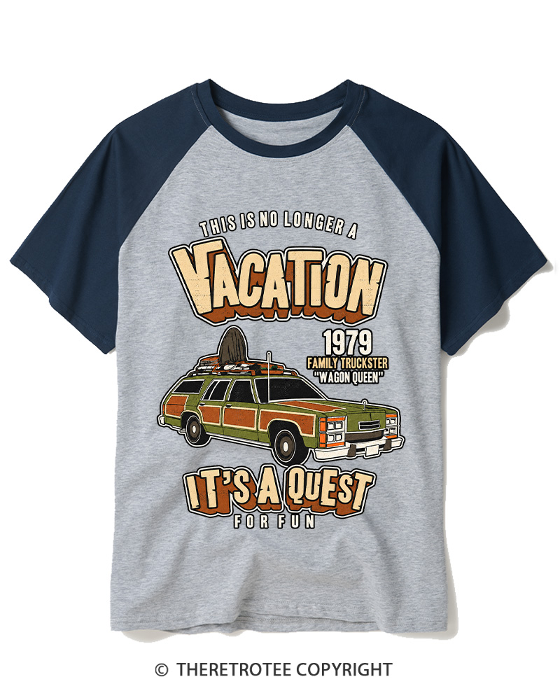 TheRetroTee This Is No Longer A Vacation 1980s Raglan Baseball T-Shirt