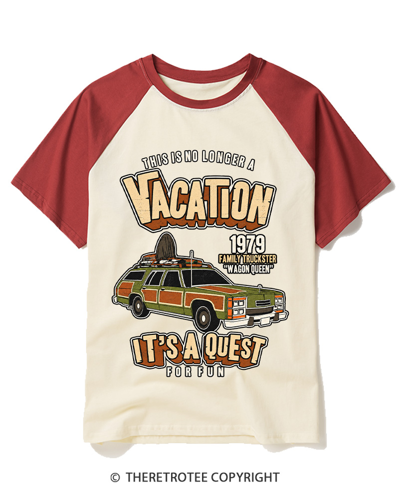TheRetroTee This Is No Longer A Vacation 1980s Raglan Baseball T-Shirt