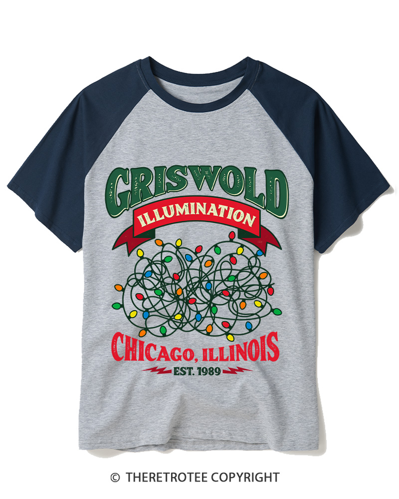 TheRetroTee Illumination 1980s Raglan Baseball T-Shirt