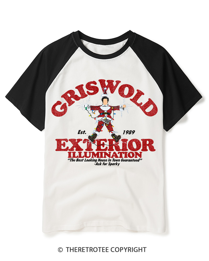 TheRetroTee Exterior Illumination 1980s Raglan Baseball T-Shirt