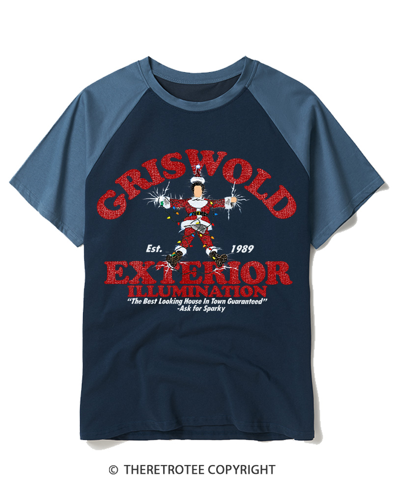 TheRetroTee Exterior Illumination 1980s Raglan Baseball T-Shirt