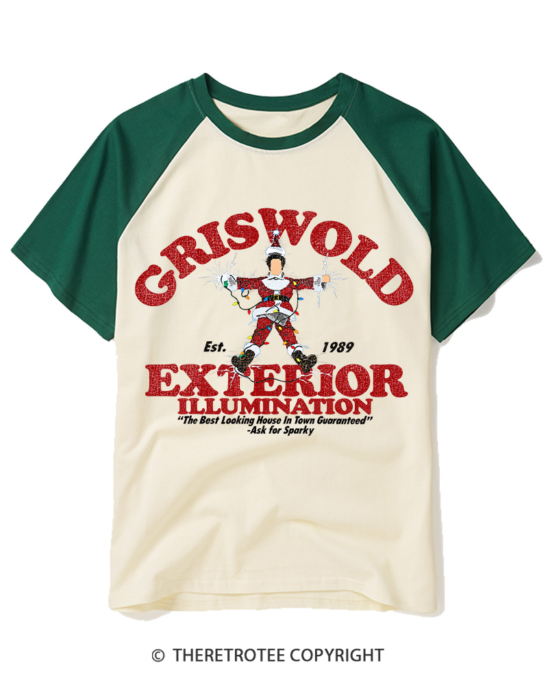 TheRetroTee Exterior Illumination 1980s Raglan Baseball T-Shirt