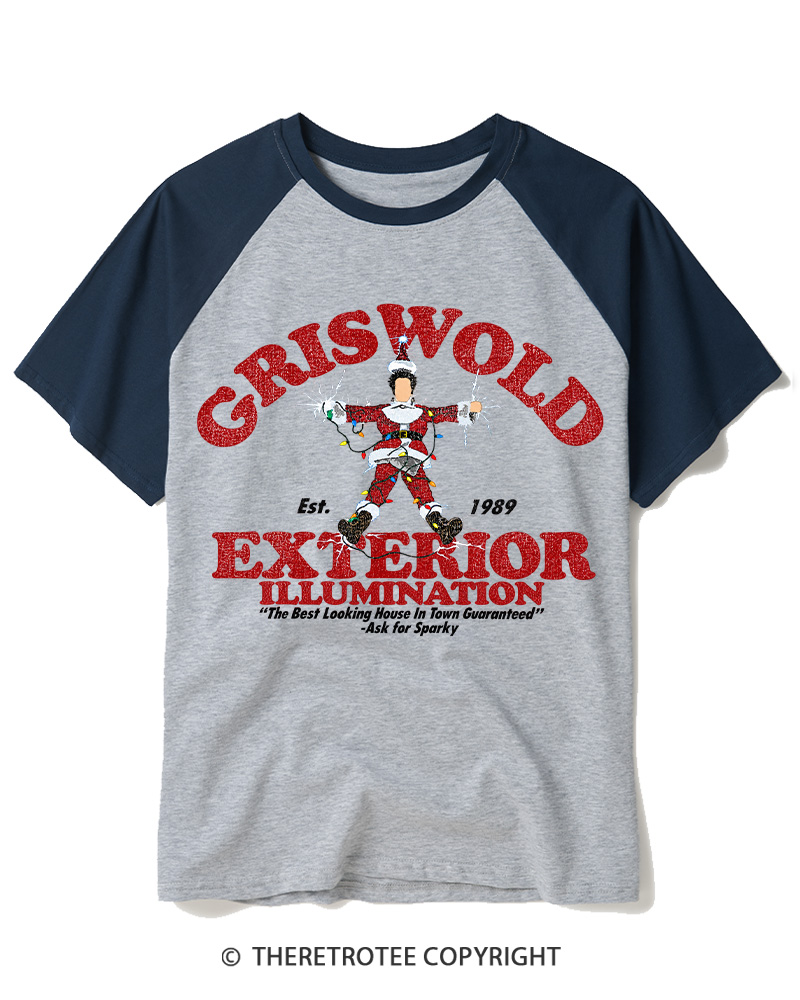 TheRetroTee Exterior Illumination 1980s Raglan Baseball T-Shirt