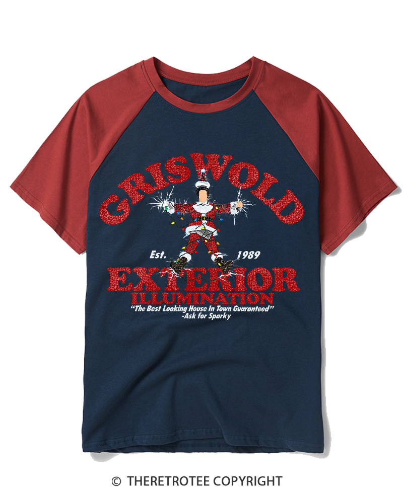 TheRetroTee Exterior Illumination 1980s Raglan Baseball T-Shirt