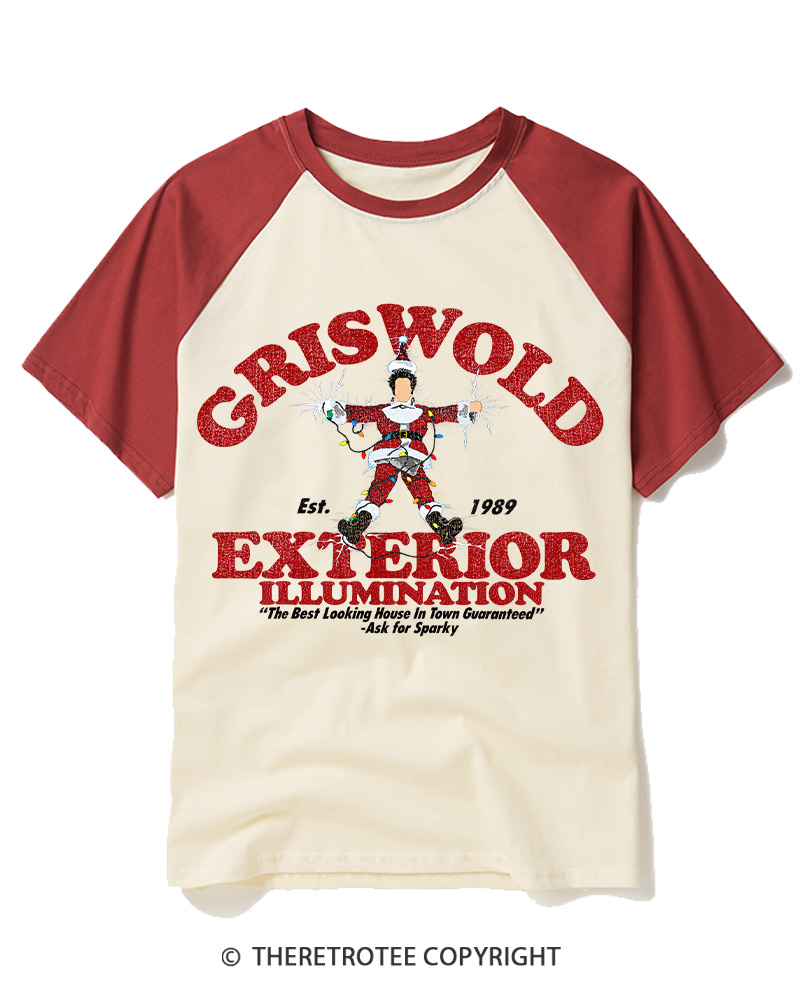 TheRetroTee Exterior Illumination 1980s Raglan Baseball T-Shirt