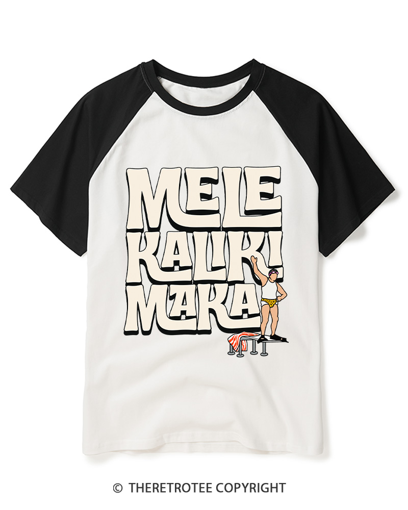 TheRetroTee Mele Kalikimaka1980s Raglan Baseball T-Shirt