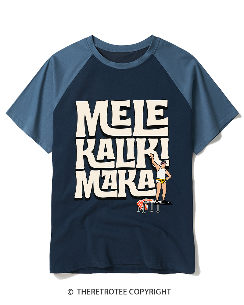 TheRetroTee Mele Kalikimaka1980s Raglan Baseball T-Shirt