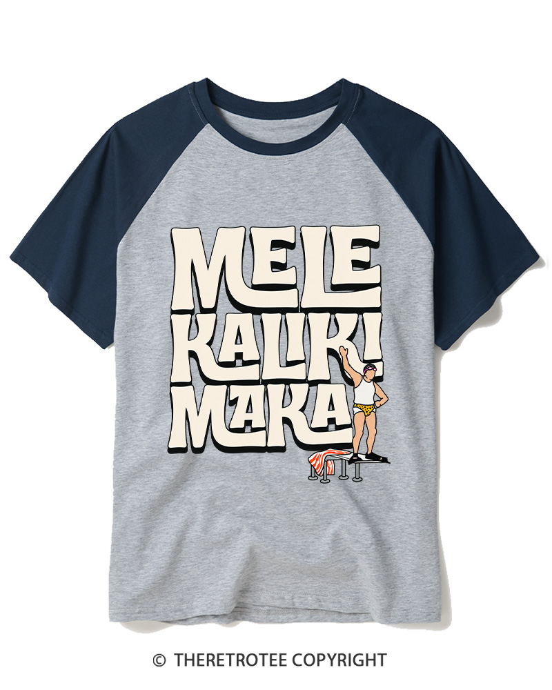 TheRetroTee Mele Kalikimaka1980s Raglan Baseball T-Shirt