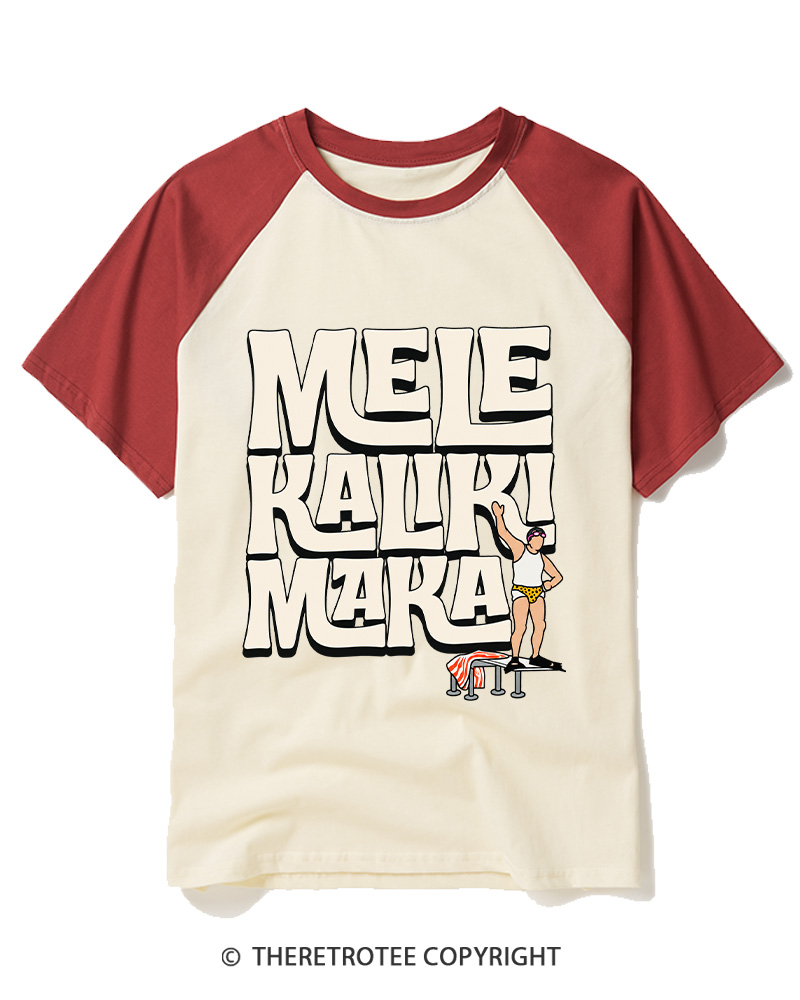 TheRetroTee Mele Kalikimaka1980s Raglan Baseball T-Shirt