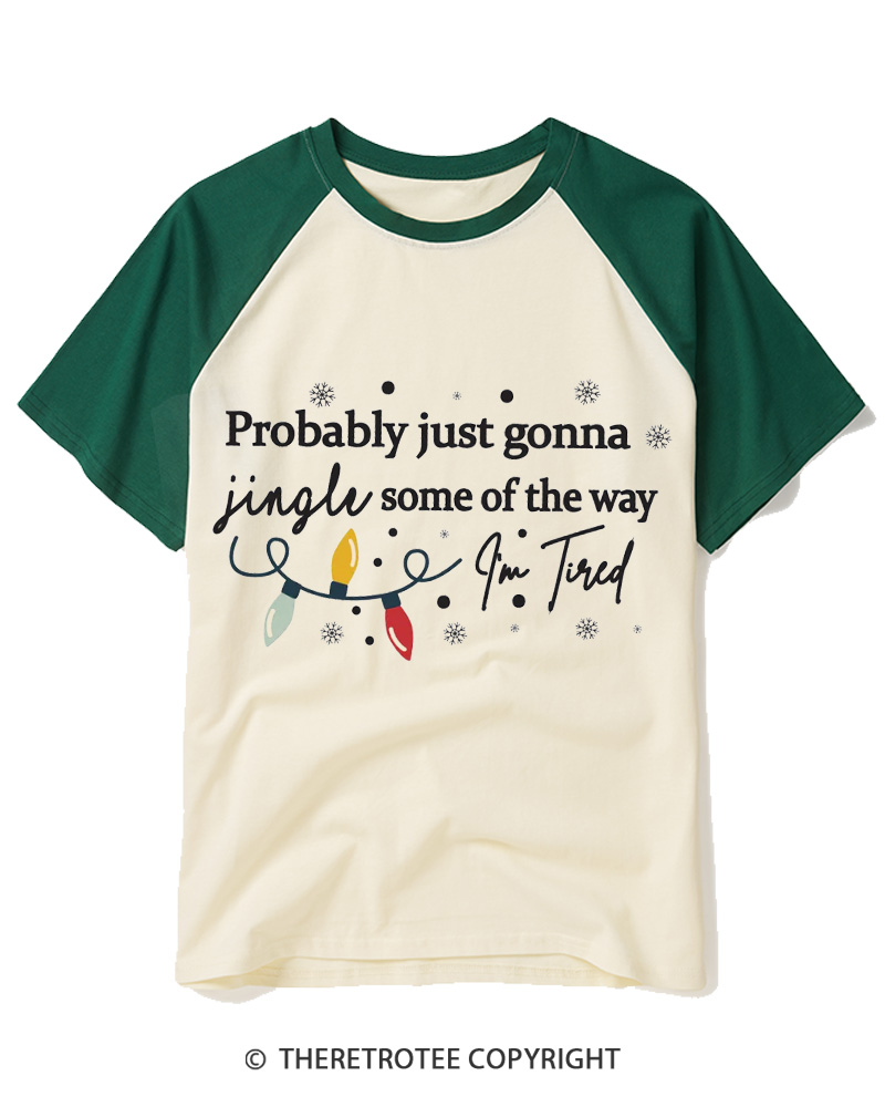 TheRetroTee Christmas Jingle Song Vintage Raglan Baseball T-Shirt