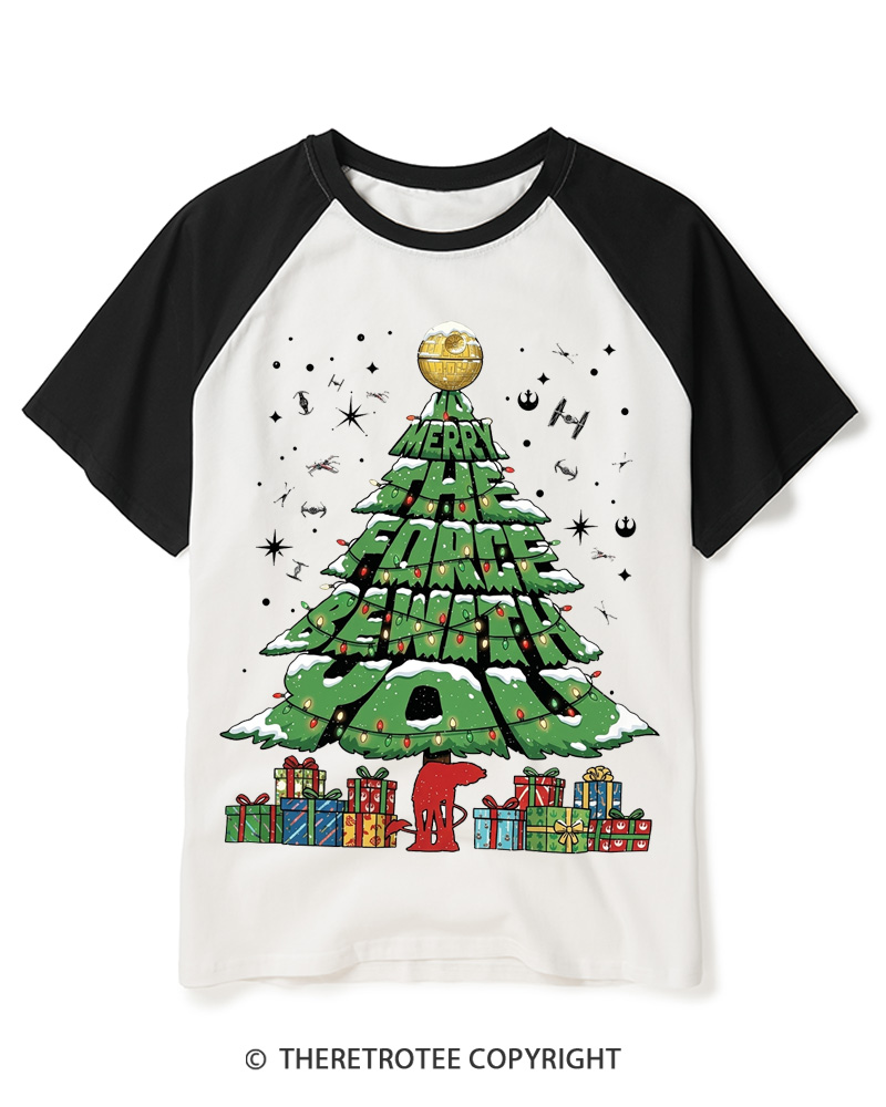 TheRetroTee Merry With You 1980s Raglan Baseball T-Shirt