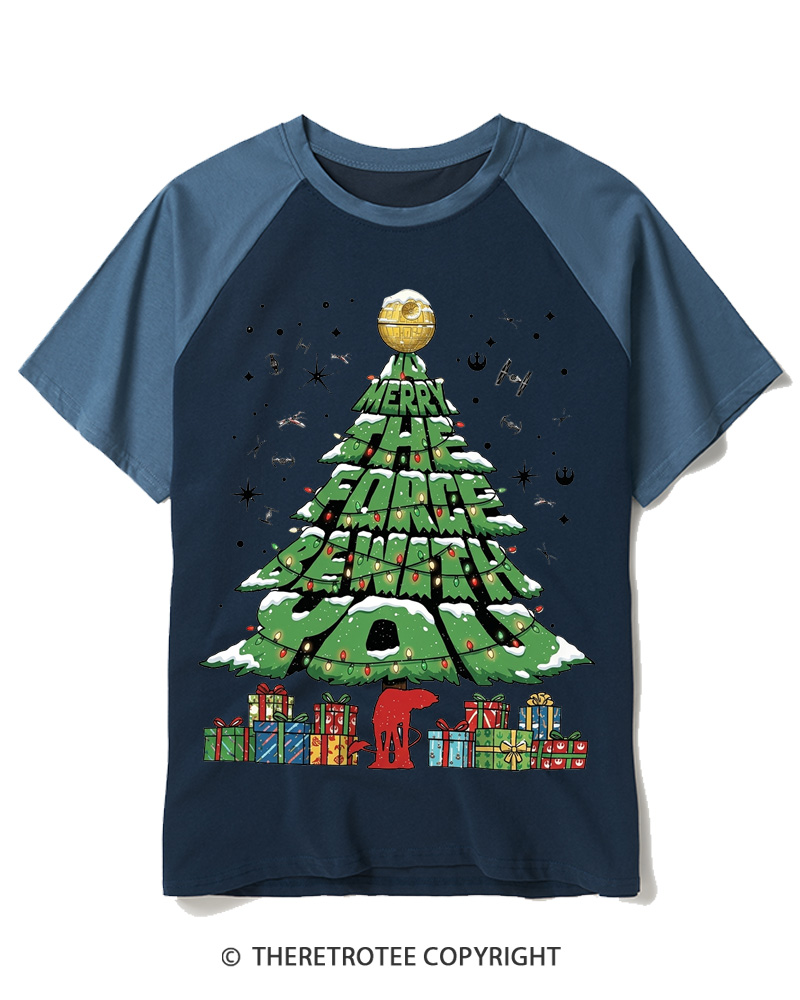 TheRetroTee Merry With You 1980s Raglan Baseball T-Shirt