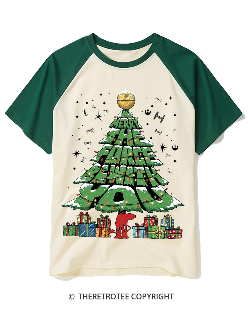 TheRetroTee Merry With You 1980s Raglan Baseball T-Shirt