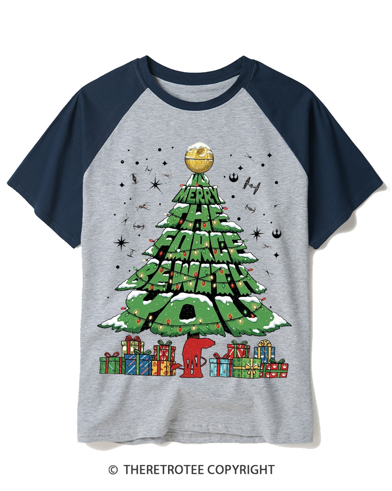 TheRetroTee Merry With You 1980s Raglan Baseball T-Shirt
