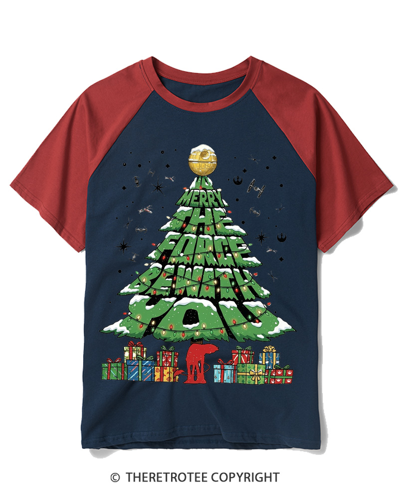 TheRetroTee Merry With You 1980s Raglan Baseball T-Shirt