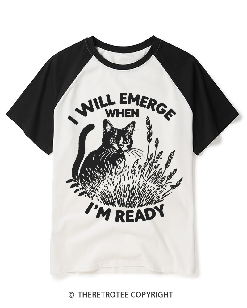 TheRetroTee I Will Emerge When I'm Ready 1980s Raglan Baseball T-Shirt