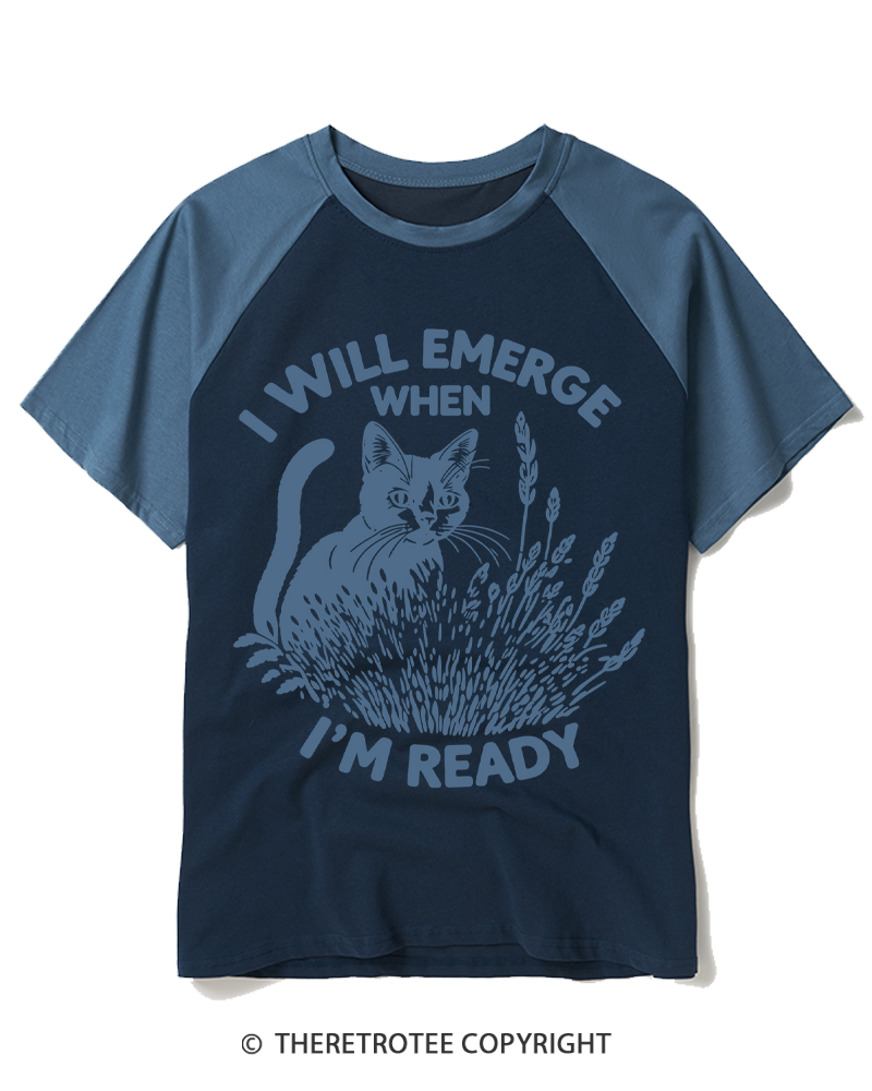 TheRetroTee I Will Emerge When I'm Ready 1980s Raglan Baseball T-Shirt